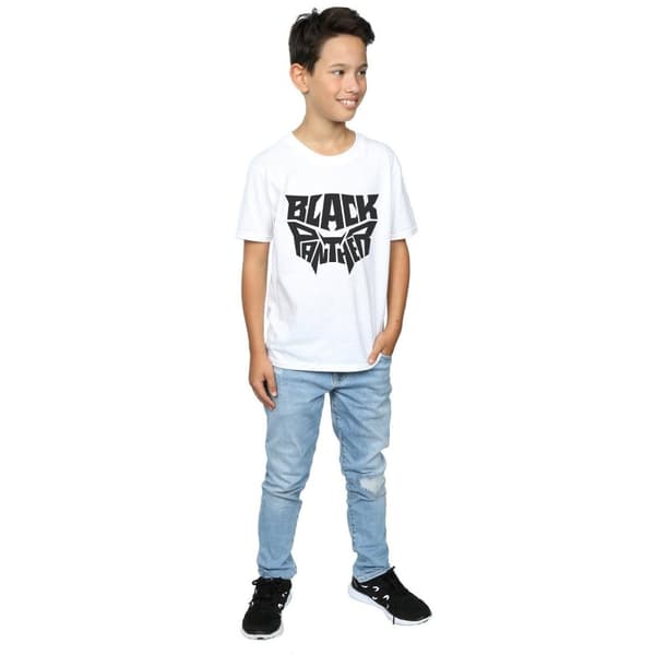 Marvel Black Panther t-shirt med ord och emblem för pojkar