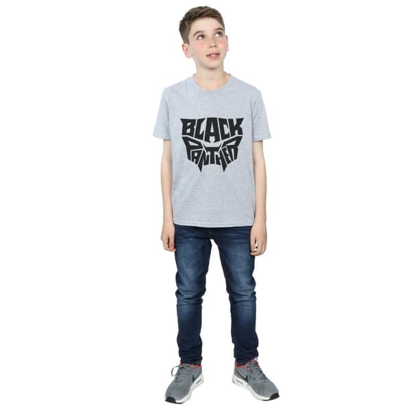 Marvel Black Panther t-shirt med ord och emblem för pojkar