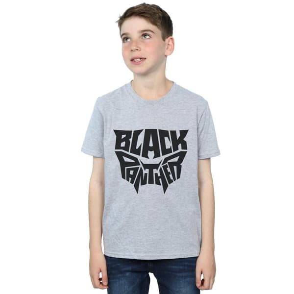 Marvel Black Panther t-shirt med ord och emblem för pojkar