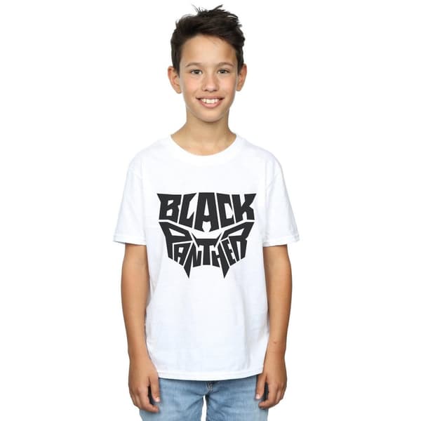 Marvel Black Panther t-shirt med ord och emblem för pojkar