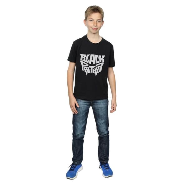 Marvel Black Panther t-shirt med ord och emblem för pojkar