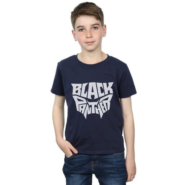 Marvel Black Panther t-shirt med ord och emblem för pojkar