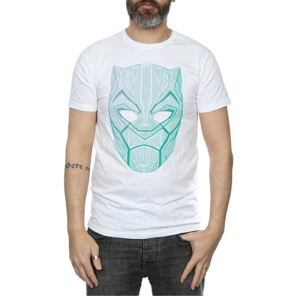 Marvel Mens Black Panther Tribal Mask T-Shirt