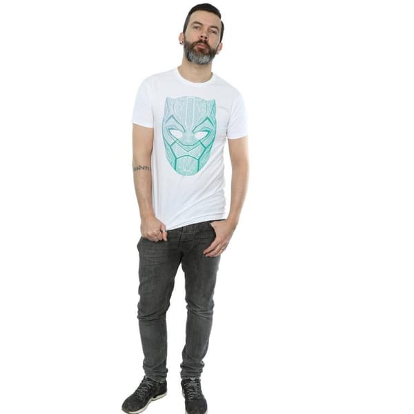 Marvel Mens Black Panther Tribal Mask T-Shirt