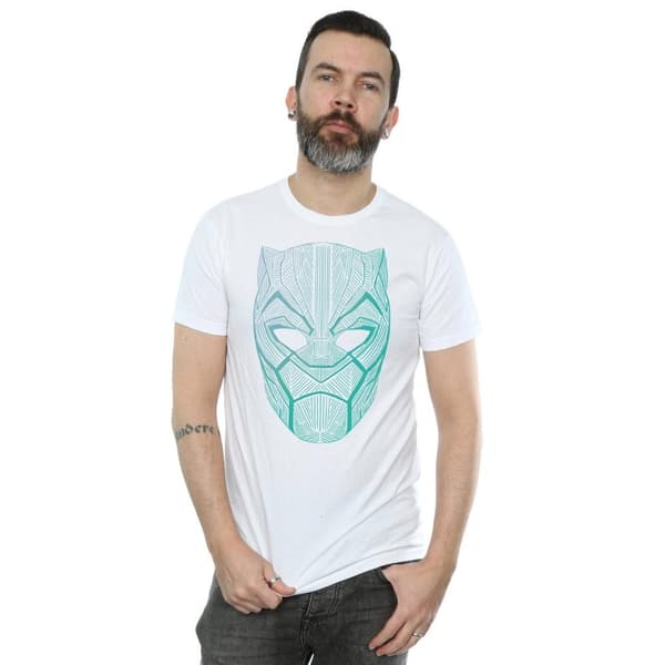 Marvel Mens Black Panther Tribal Mask T-Shirt