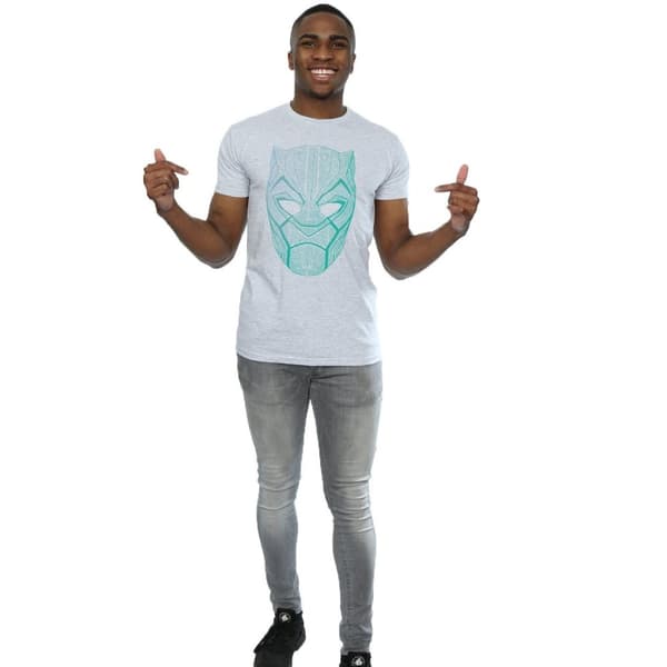 Marvel Mens Black Panther Tribal Mask T-Shirt