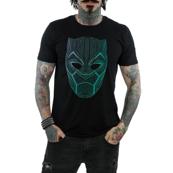 Marvel Mens Black Panther Tribal Mask T-Shirt