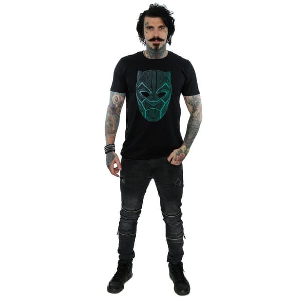 Marvel Mens Black Panther Tribal Mask T-Shirt