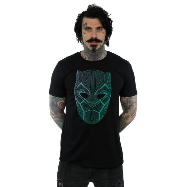 Marvel Mens Black Panther Tribal Mask T-Shirt