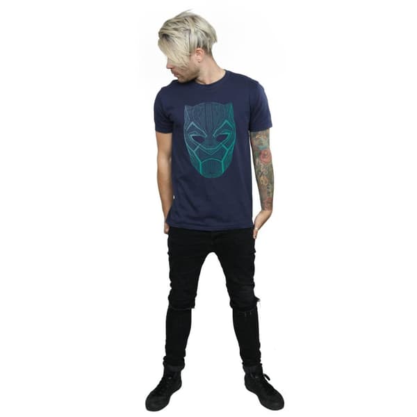 Marvel Mens Black Panther Tribal Mask T-Shirt