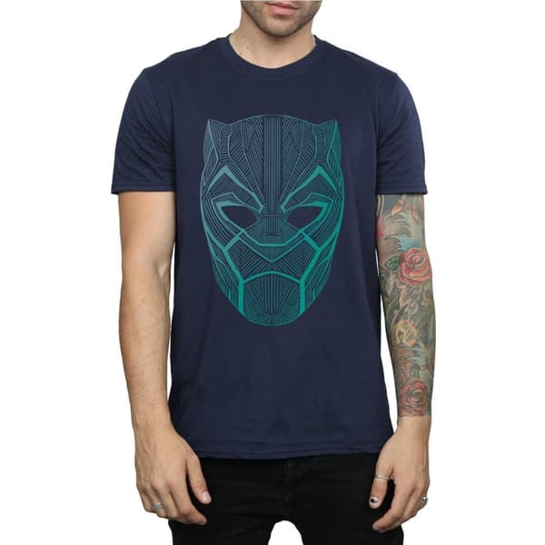 Marvel Mens Black Panther Tribal Mask T-Shirt