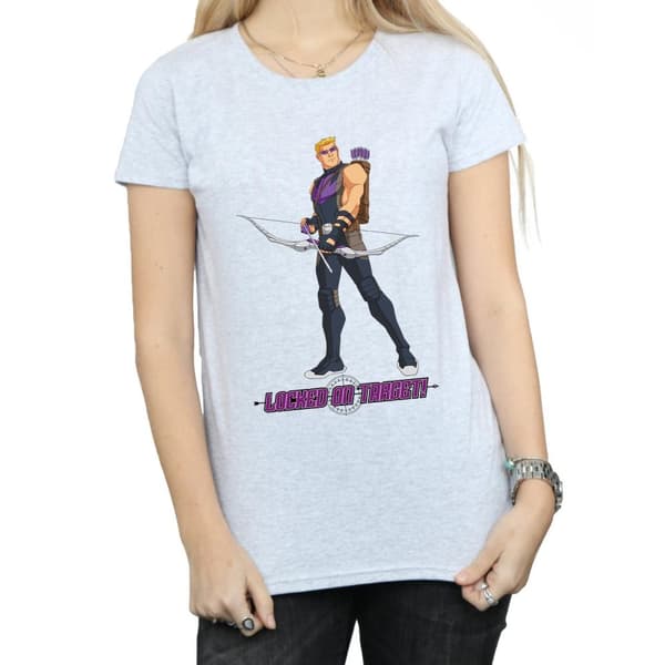Marvel T-shirt i bomull för damer/kvinnor - Hawkeye Locked On Target