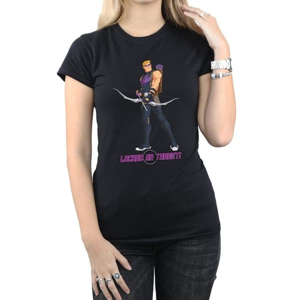 Marvel T-shirt i bomull för damer/kvinnor - Hawkeye Locked On Target