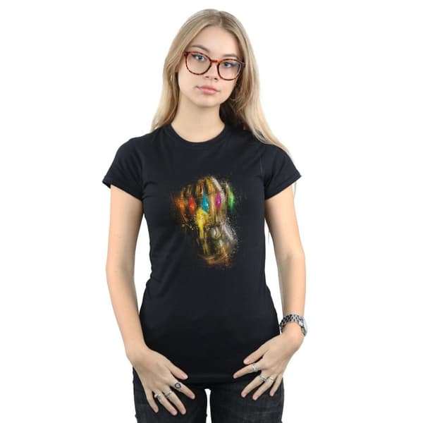 Marvel Womens/Ladies Avengers Endgame Infinity Gauntlet Splatter Cotton T-Shirt