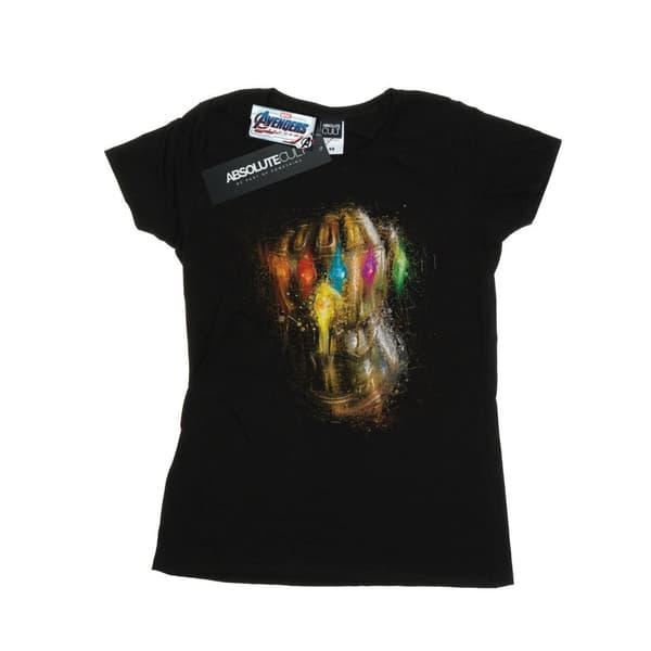 Marvel Womens/Ladies Avengers Endgame Infinity Gauntlet Splatter Cotton T-Shirt