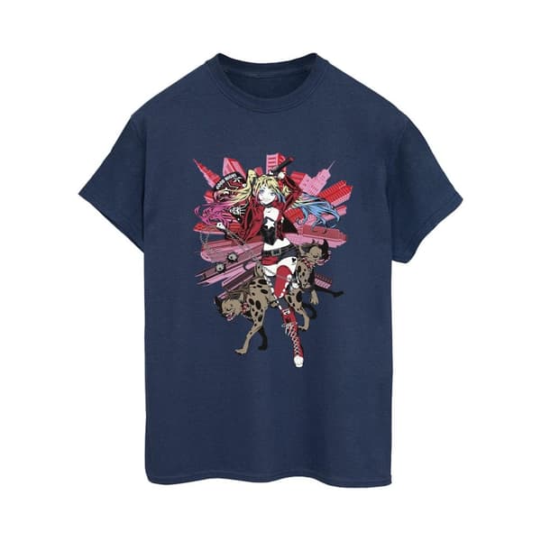 DC Comics Womens/Ladies Harley Quinn Hyenas Cotton Boyfriend T-Shirt