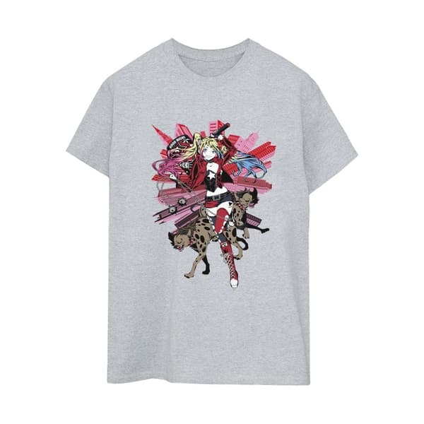 DC Comics Womens/Ladies Harley Quinn Hyenas Cotton Boyfriend T-Shirt