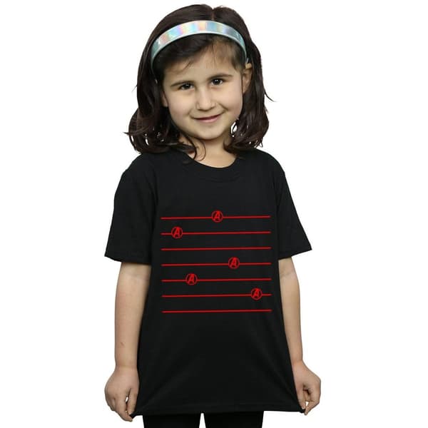 Marvel Girls Avengers Endgame Logo Stripes Cotton T-Shirt