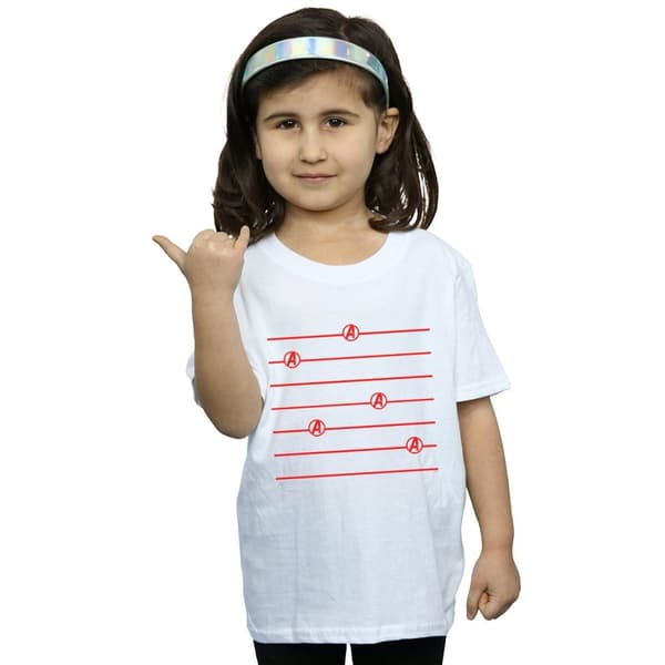 Marvel Girls Avengers Endgame Logo Stripes Cotton T-Shirt