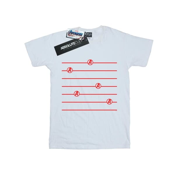 Marvel Girls Avengers Endgame Logo Stripes Cotton T-Shirt White 5-6 Years