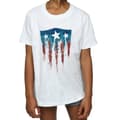 Miniatyrbild 3 av 5: Marvel T-shirt i bomull med Captain America-flagga och sköld för flickor