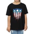 Miniatyrbild 3 av 5: Marvel T-shirt i bomull med Captain America-flagga och sköld för flickor