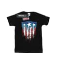 Miniatyrbild 1 av 5: Marvel T-shirt i bomull med Captain America-flagga och sköld för flickor