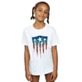 Miniatyrbild 2 av 5: Marvel T-shirt i bomull med Captain America-flagga och sköld för flickor