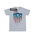 Miniatyrbild 1 av 5: Marvel T-shirt i bomull med Captain America-flagga och sköld för flickor