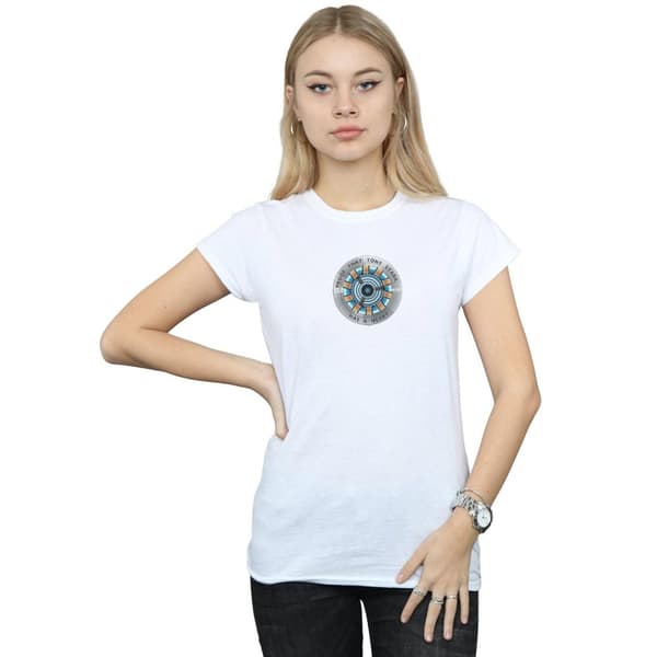 Marvel Womens/Ladies Avengers Endgame Tony Stark Heart Cotton T-Shirt