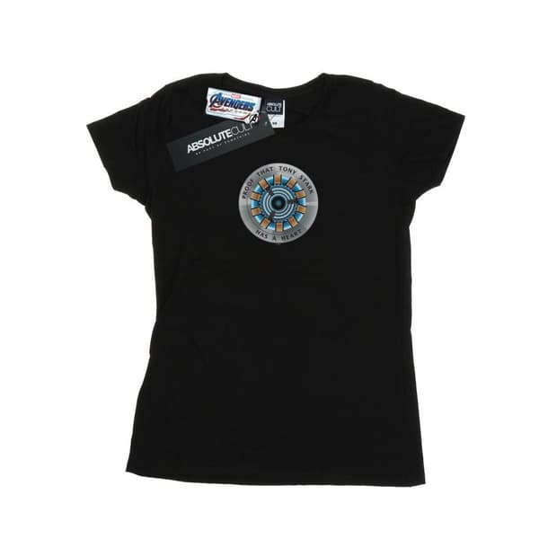 Marvel Womens/Ladies Avengers Endgame Tony Stark Heart Cotton T-Shirt
