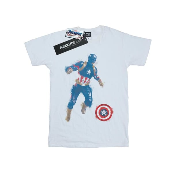 Marvel Girls Avengers Endgame Painted Captain America Cotton T-Shirt