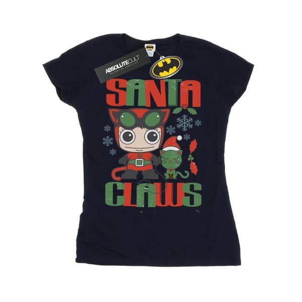 DC Comics Dam/kvinnor Chibi Catwoman Santa Claws - T-shirt i bomull