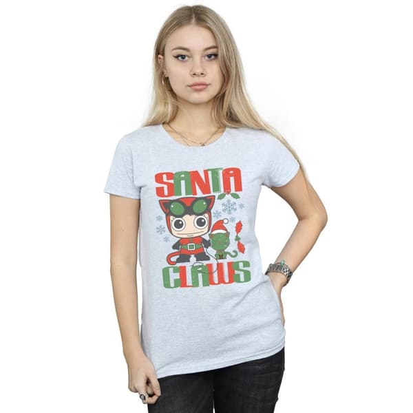 DC Comics Dam/kvinnor Chibi Catwoman Santa Claws - T-shirt i bomull