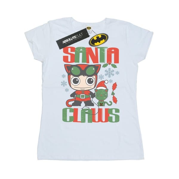 DC Comics Dam/kvinnor Chibi Catwoman Santa Claws - T-shirt i bomull