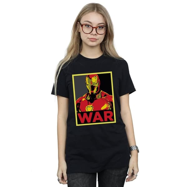 Marvel Womens/Ladies Avengers Infinity War Iron Man War Cotton Boyfriend T-Shirt