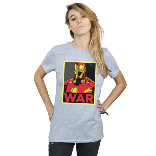 Marvel Womens/Ladies Avengers Infinity War Iron Man War Cotton Boyfriend T-Shirt