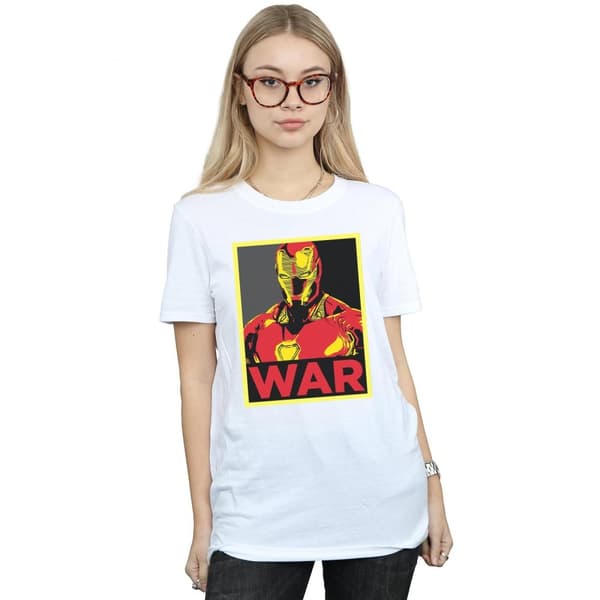 Marvel Womens/Ladies Avengers Infinity War Iron Man War Cotton Boyfriend T-Shirt