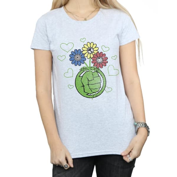 Marvel Womens/Ladies Hulk Flower Fist Cotton T-Shirt