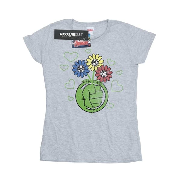 Marvel Womens/Ladies Hulk Flower Fist Cotton T-Shirt
