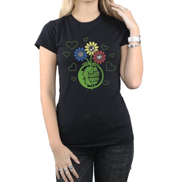 Marvel Womens/Ladies Hulk Flower Fist Cotton T-Shirt