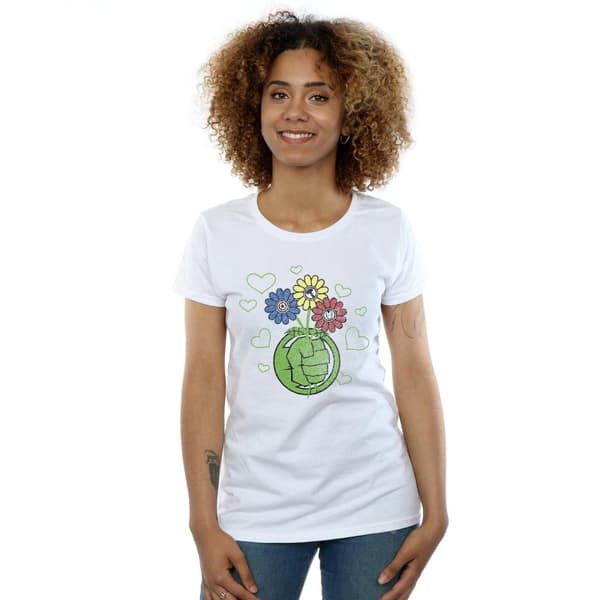 Marvel Womens/Ladies Hulk Flower Fist Cotton T-Shirt
