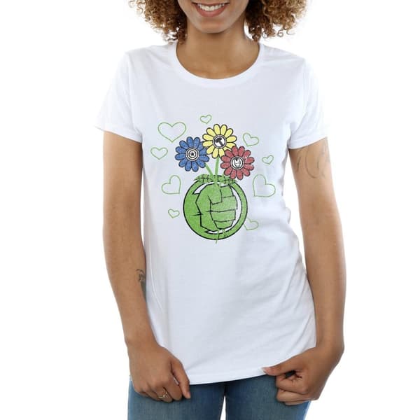Marvel Womens/Ladies Hulk Flower Fist Cotton T-Shirt