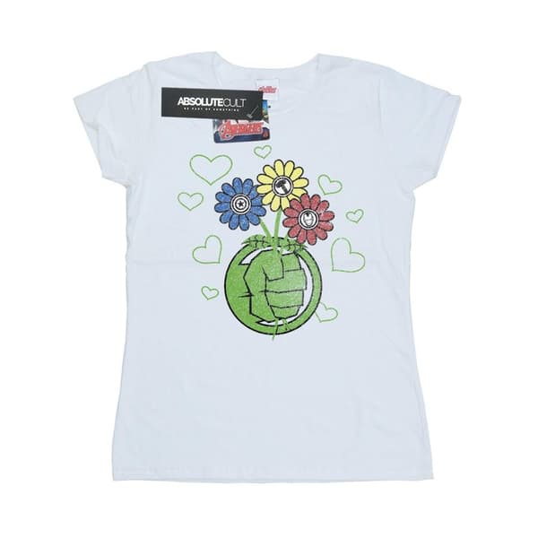 Marvel Womens/Ladies Hulk Flower Fist Cotton T-Shirt