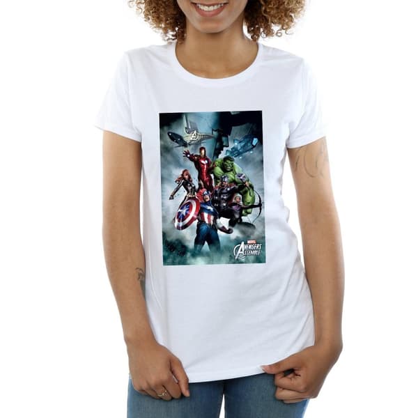 Marvel Womens/Ladies Avengers Assemble Team Montage Cotton T-Shirt