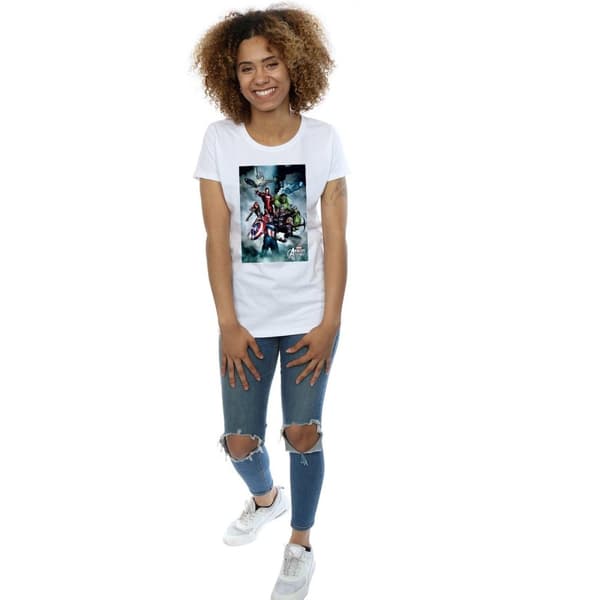 Marvel Womens/Ladies Avengers Assemble Team Montage Cotton T-Shirt