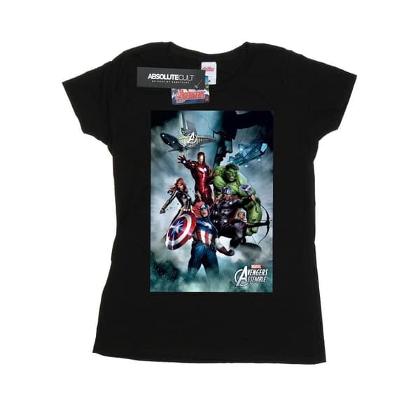 Marvel Womens/Ladies Avengers Assemble Team Montage Cotton T-Shirt