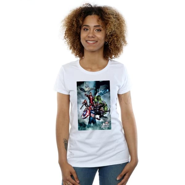 Marvel Womens/Ladies Avengers Assemble Team Montage Cotton T-Shirt