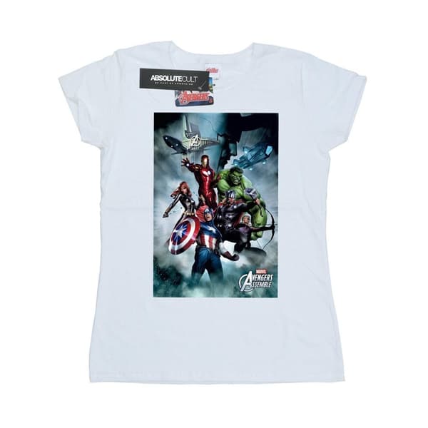 Marvel Womens/Ladies Avengers Assemble Team Montage Cotton T-Shirt