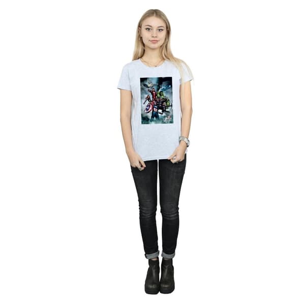 Marvel Womens/Ladies Avengers Assemble Team Montage Cotton T-Shirt